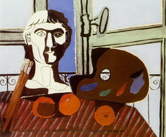 Pablo Picasso. Bust and pallet