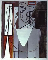 Pablo Picasso. Silhouette of Picasso and Young Girl Crying