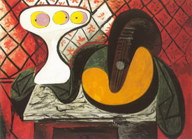 Pablo Picasso. Compotier et mandoline [guitare]