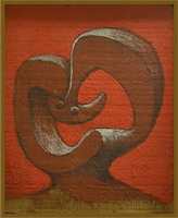 Pablo Picasso. Red background on head