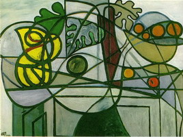 Pablo Picasso. Jug, cutting fruit and foliage
