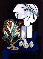 Pablo Picasso. Still life with tulips