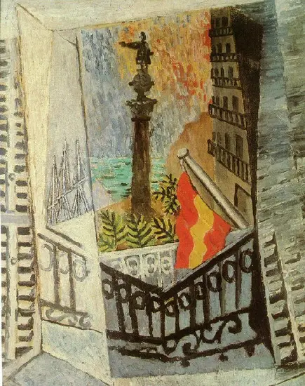Pablo Picasso. Vue sur le monument de Colomb, 1917