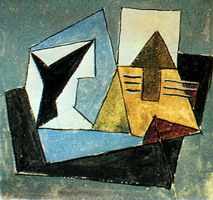 Pablo Picasso. Compotier et guitare sur une table