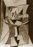 Pablo Picasso. Compotier et mandoline sur un gueridon