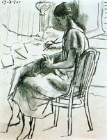 Pablo Picasso. Olga Writing, 1920