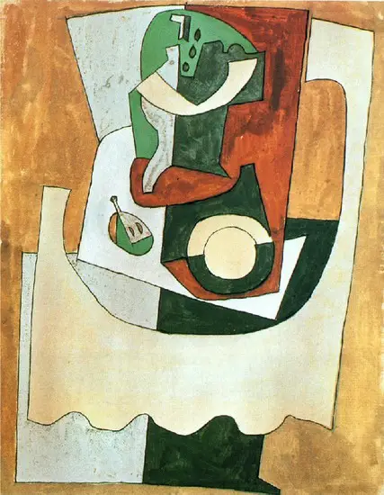 Pablo Picasso. Still Life with pedestal and l`assiette, 1920