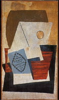 Pablo Picasso. Composition with blue cigar box [Glass and package of tobacco]