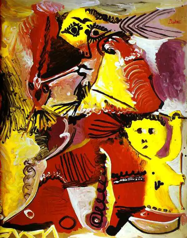 Pablo Picasso. Rembrandt Figure and Eros, 1969