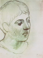 Pablo Picasso. Head of young man [Face left three-quarters]