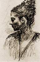 Pablo Picasso. OProfil d`Olga the bun, 1917