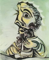 Pablo Picasso. D`homme writing Bust II