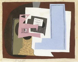 Pablo Picasso. Still Life with guitar and partition