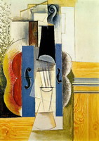 Pablo Picasso. Violon accroche au mur, 1913