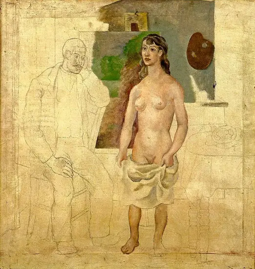 Pablo Picasso. The Artist and His Model, 1914