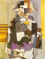 Pablo Picasso. Harlequin with guitar [Harlequin playing the guitar], 1914
