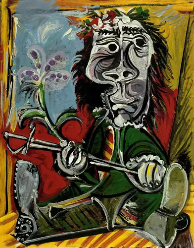 Pablo Picasso. Seated Man with a sword and a flower, 1969