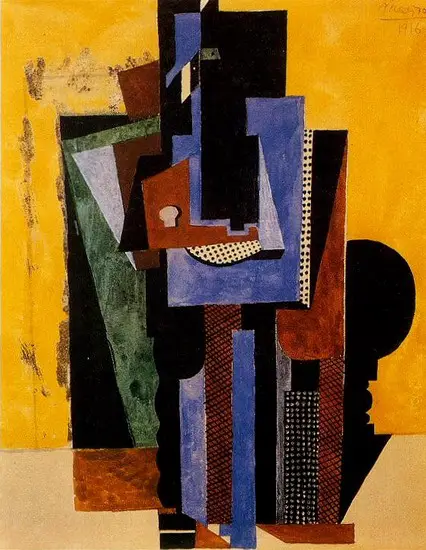Pablo Picasso. Man leans hands CROSS has table, 1916