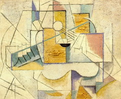 Pablo Picasso. Guitar on a table II