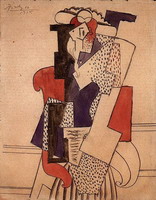 Pablo Picasso. Woman with hat in chair