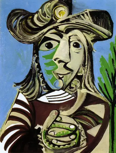 Pablo Picasso. Bust of man hands croisВes, 1969