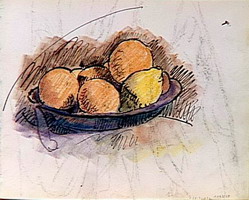 Pablo Picasso. study for still life (fruit in a cup), 1907