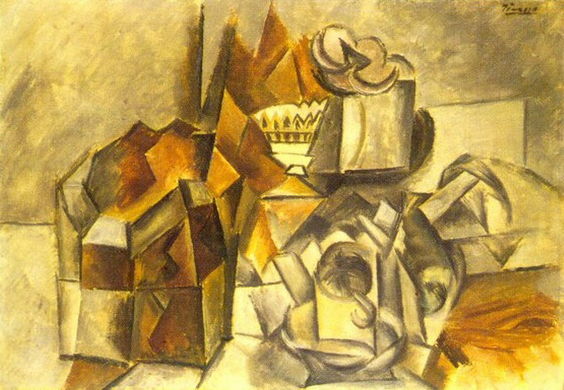 Pablo Picasso. Box, fruit bowl, mug, 1909
