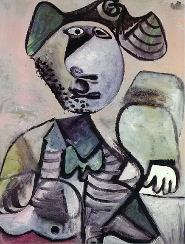Pablo Picasso. Man sitting leaning [Musketeer], 1972