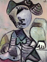 Pablo Picasso. Man sitting leaning [Musketeer]