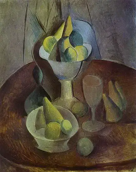 Pablo Picasso. Compotier, Fruit, et Verre, 1909