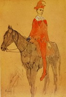 Pablo Picasso. Harlequin riding