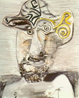 Pablo Picasso. Man's bust with a hat
