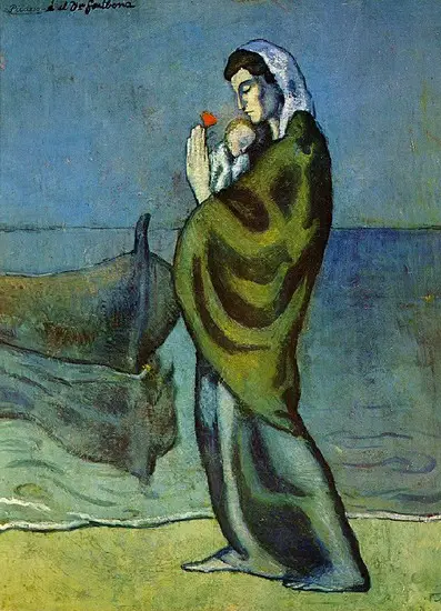 Pablo Picasso. Mother and child on the shore, 1902