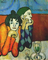 Pablo Picasso. Harlequin and his companion