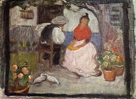 Pablo Picasso. Couple in an Andalusian patio
