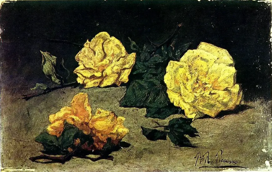 Pablo Picasso. three roses, 1898