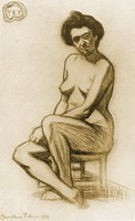 Pablo Picasso. Naked woman sitting, 1899