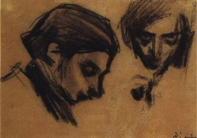 Pablo Picasso. Casagemas front and profile, 1900