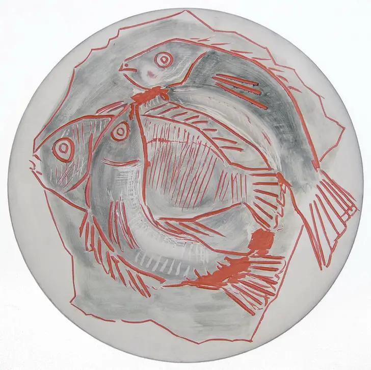 Pablo Picasso. Three Fishes on Grey Ground, 1957