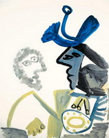 Pablo Picasso. Two profile I busts