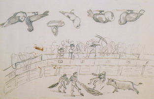 Bullfight and Pigeons, 1890