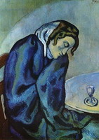 Pablo Picasso. Drunk woman is tired (drunk Woman fatigue), 1902