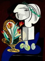 Pablo Picasso. Stilllife with tulips (Nature morte aux tulipes)