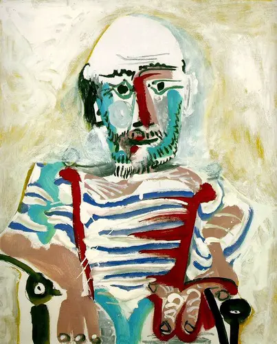 Pablo Picasso. Seated Man (Self Portrait), 1965