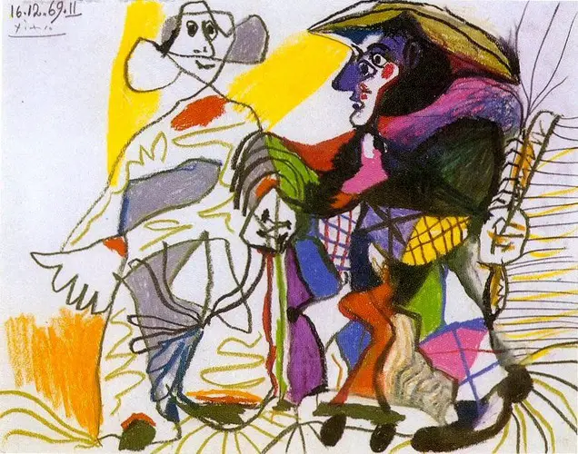 Pablo Picasso. Pierrot and Harlequin, 1969
