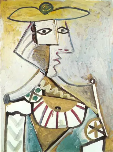 Pablo Picasso. Bust with a hat 1, 1971
