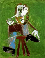Pablo Picasso. Man with pipe sitting