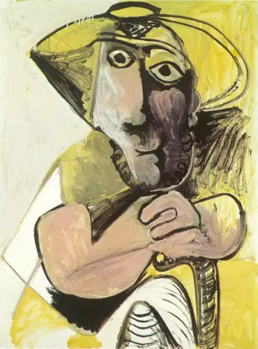 Pablo Picasso. Man sitting cane, 1971
