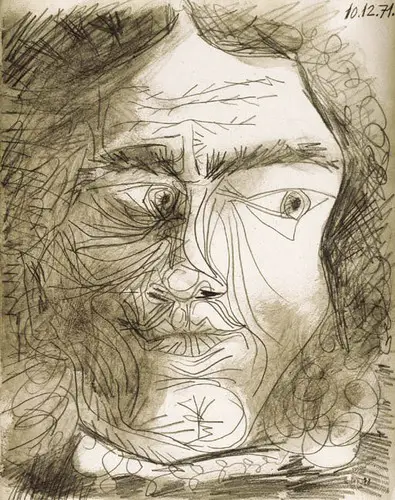 Pablo Picasso. Man Head 92, 1971
