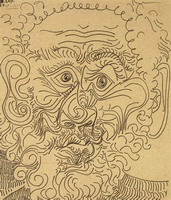 Pablo Picasso. Man head (front)